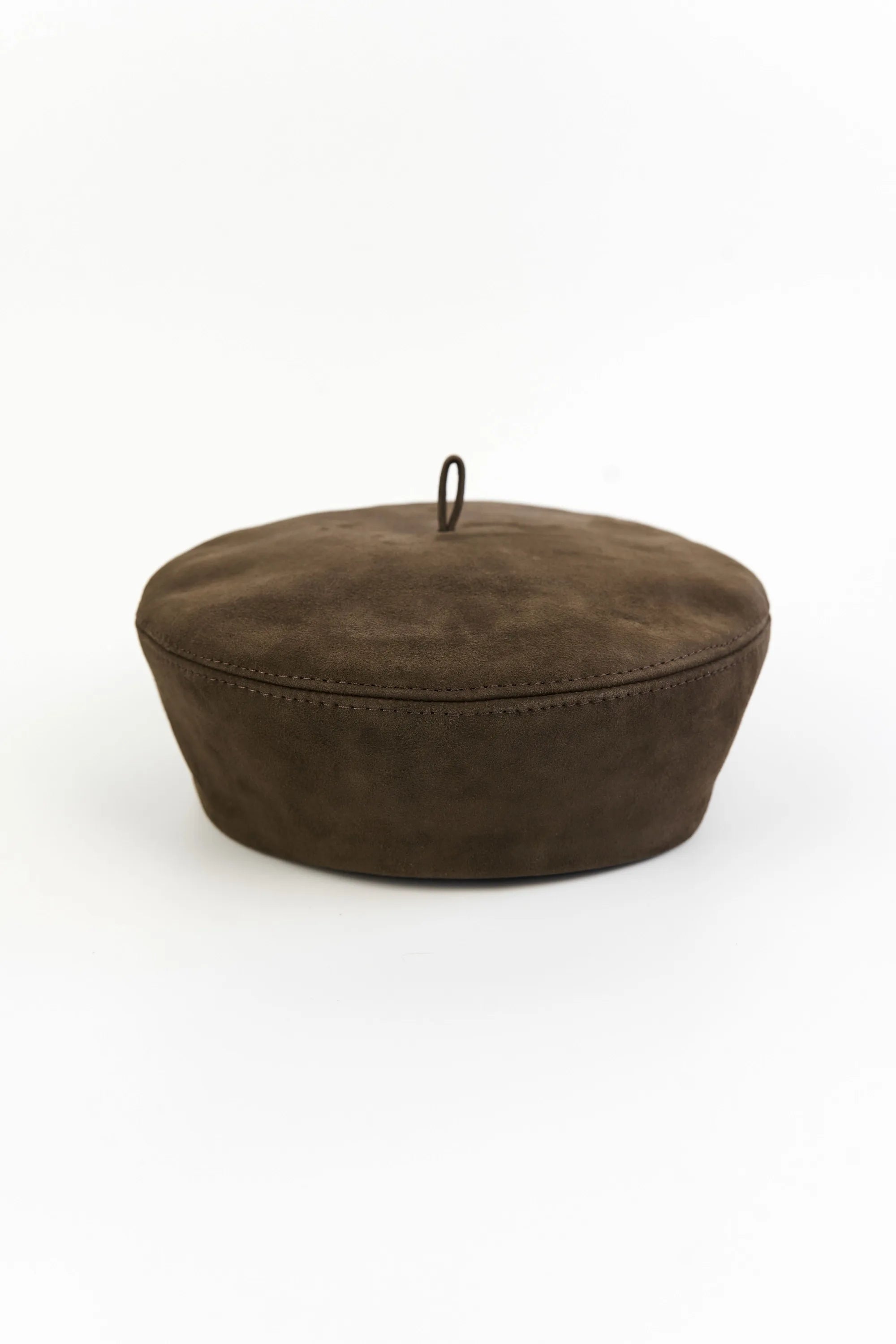 Шоколадний замшевий берет (Hoops)