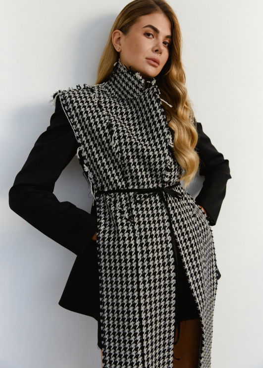 Vest GRUNGE LONG WOOL COLLAR (Kristina Laptso), WOL25109TUGR