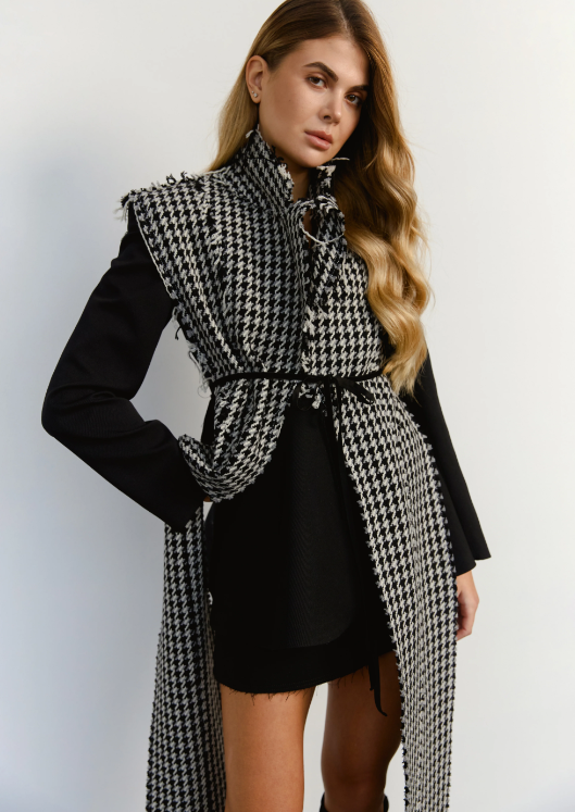 Vest GRUNGE LONG WOOL COLLAR (Kristina Laptso), WOL25109TUGR