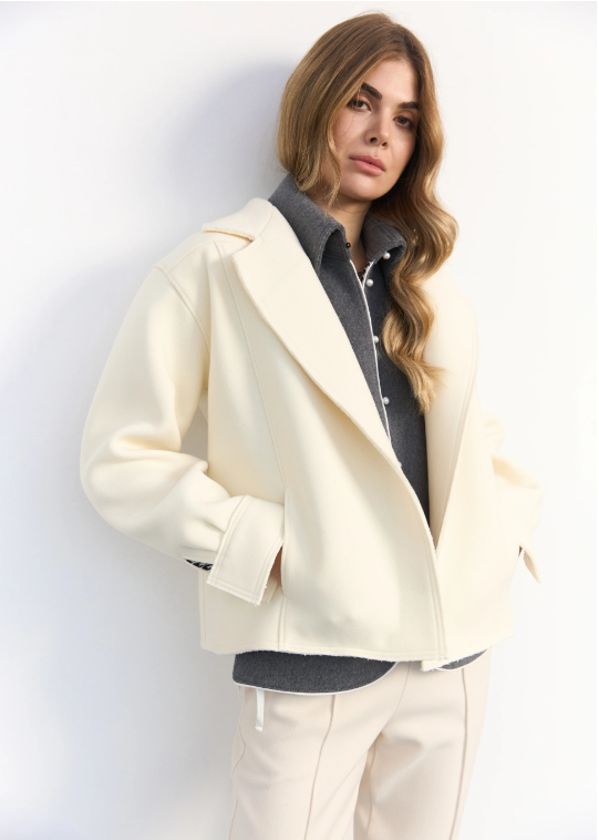 Bomber jacket SOPHIE IVORY milky color (Kristina Laptso), WOL25119SMMLIV