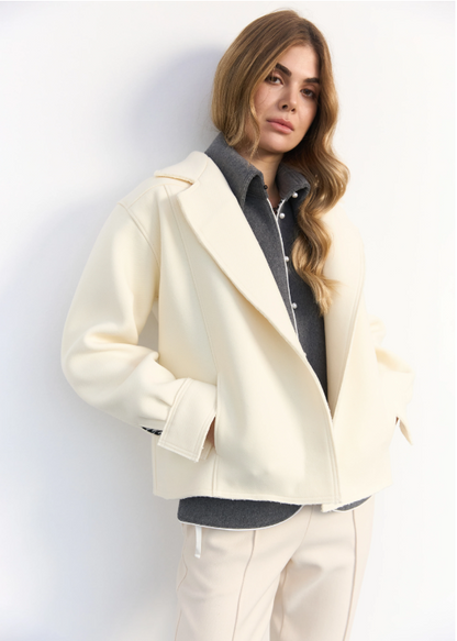 Bomber jacket SOPHIE IVORY milky color (Kristina Laptso), WOL25119SMMLIV