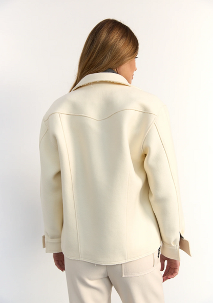 Bomber jacket SOPHIE IVORY milky color (Kristina Laptso), WOL25119SMMLIV