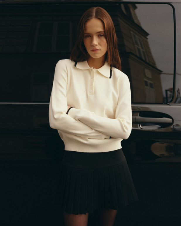 Polo tričko Hally Knits v mléčné barvě (STASH) , t0235