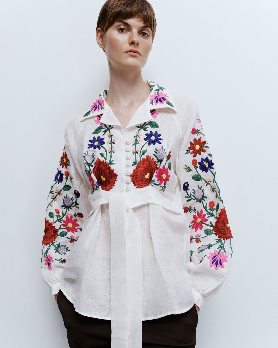 Вишиванка "Нагідки" кольорова, (Гаптування) GPTV_AA_1431