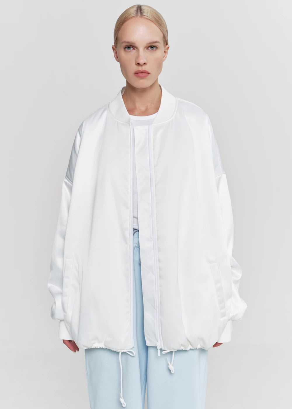 Satin bomber in milky color (KeepStyle) KSTL_0019