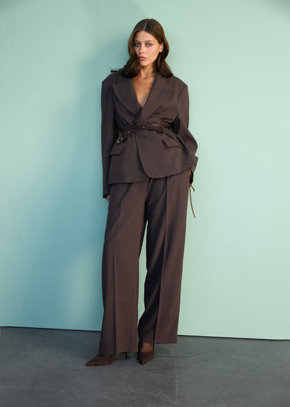 Kalhoty Vintage Kakaově hnědé (Kristina Laptso) VIS2577XSSMMLBR