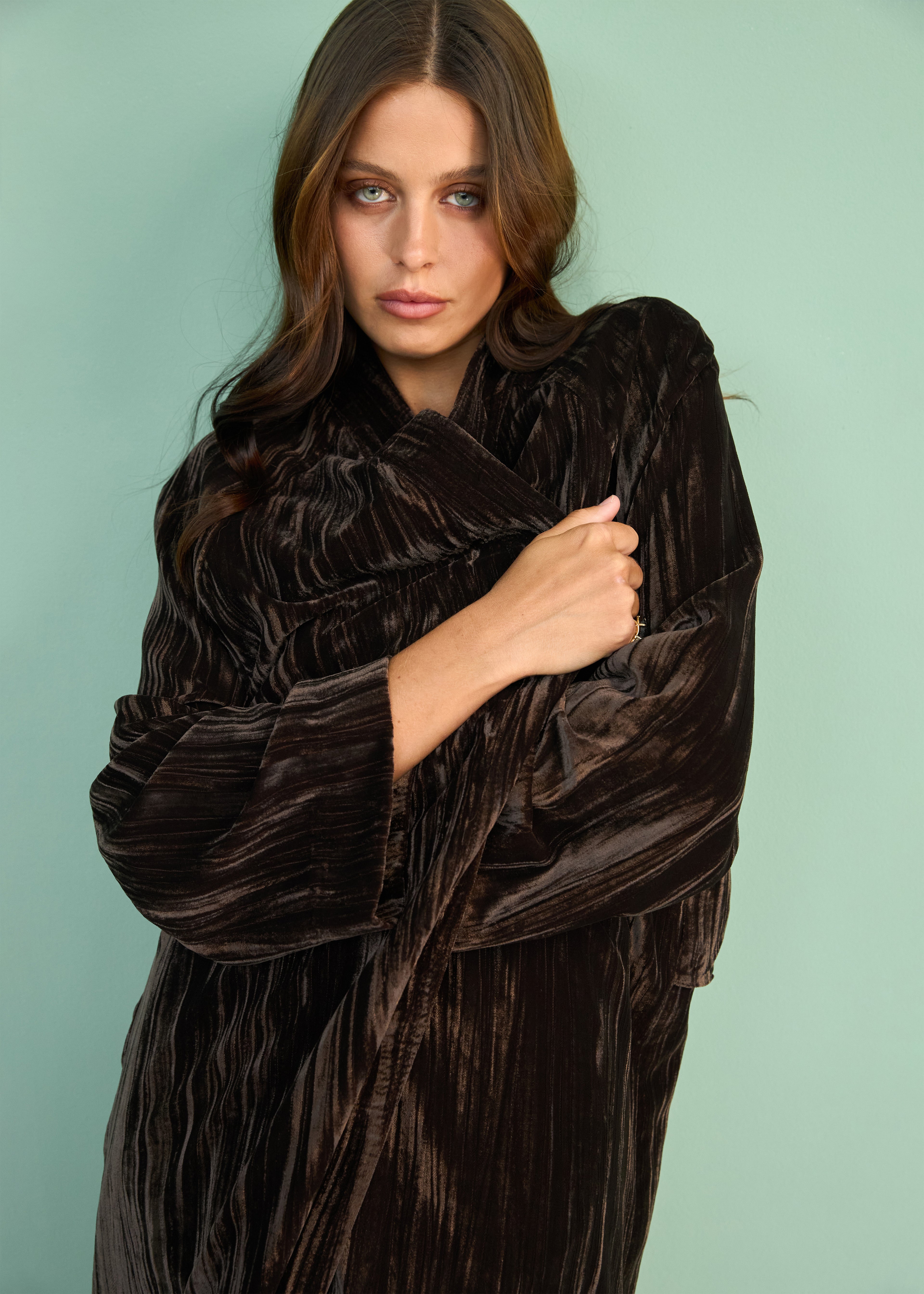 Župan sametový Dark Ember (Kristina Laptso), SIL2583XSSMLBR