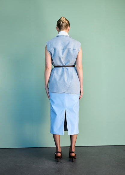 Спідниця міді, синя (Крістіна Лапцо), POL25102XSSMLBL