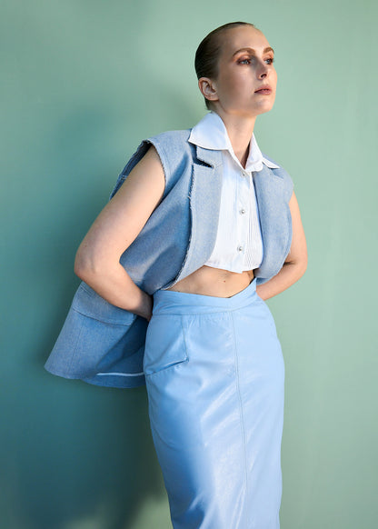 Спідниця міді, синя (Крістіна Лапцо), POL25102XSSMLBL