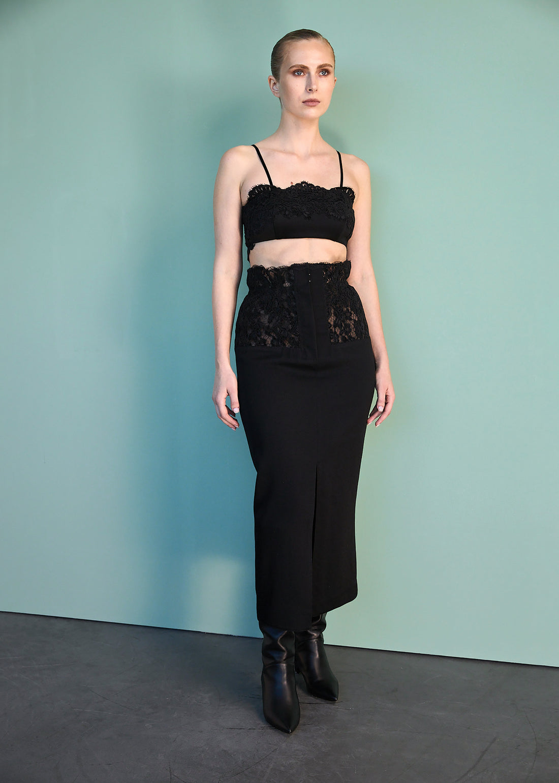 Sukně z vlny Coco (Kristina Laptso) WOL2580XSSMBK