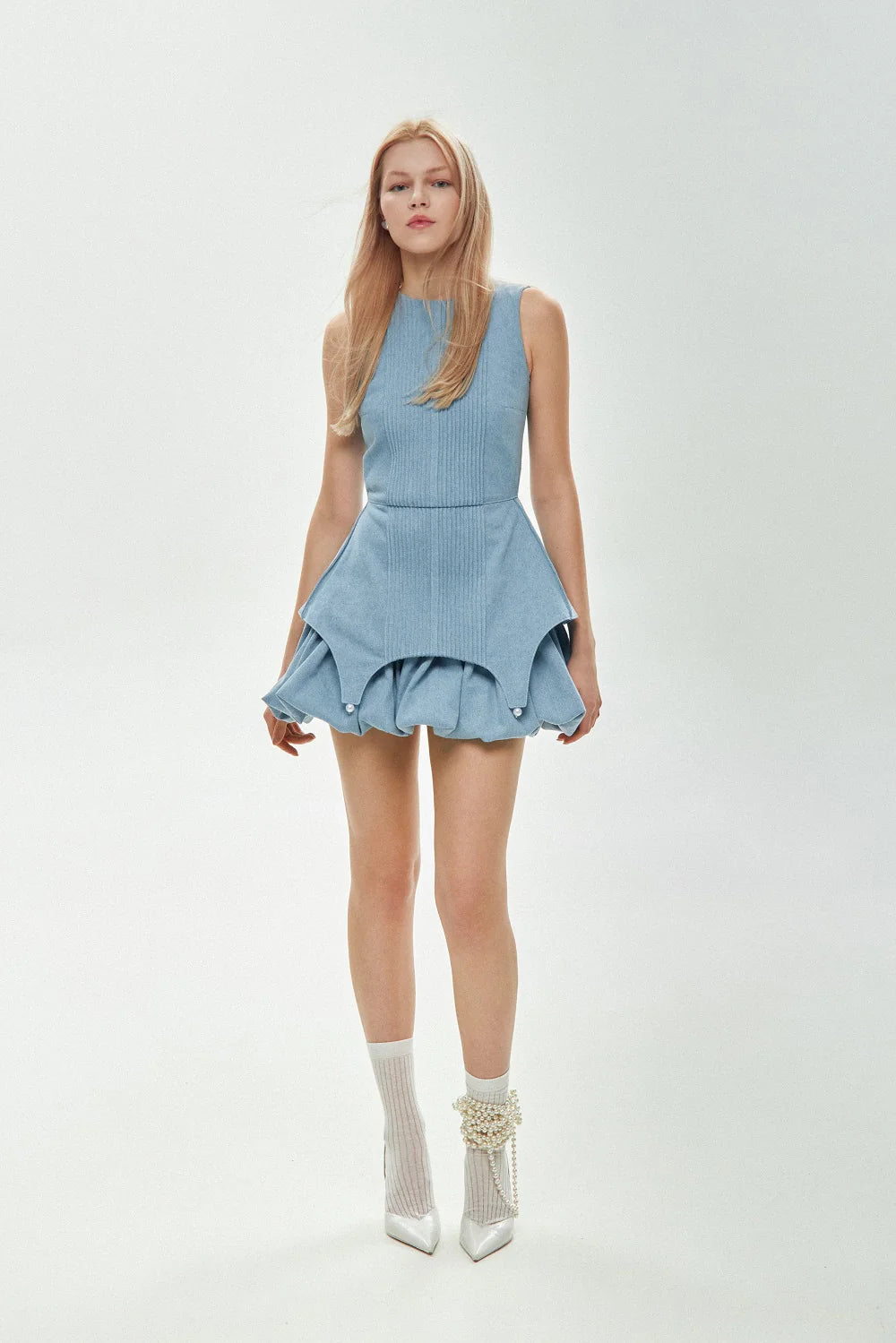 Denim mini dress, light blue, (Guranda) GRD0022091