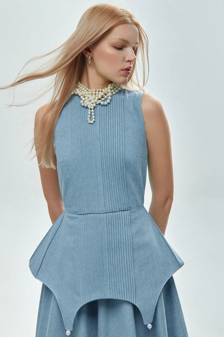 Denim maxi skirt, light blue, (Guranda) GRD0022048
