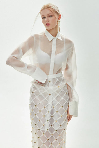 Maxi blouse made of organza, (Guranda) GRD00220101