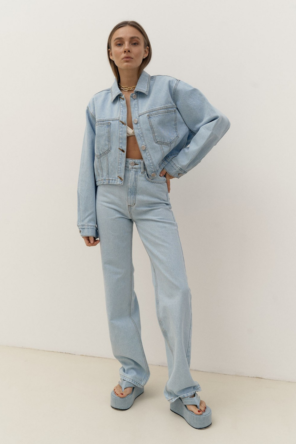 Džíny Mia Basic světle modré, (Aisenberg), D188LB