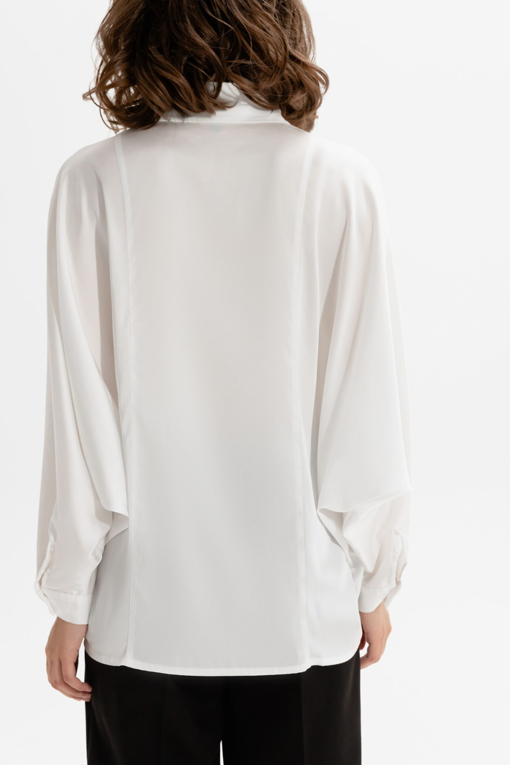 Біла шовкова сорочка (Mint) 10884