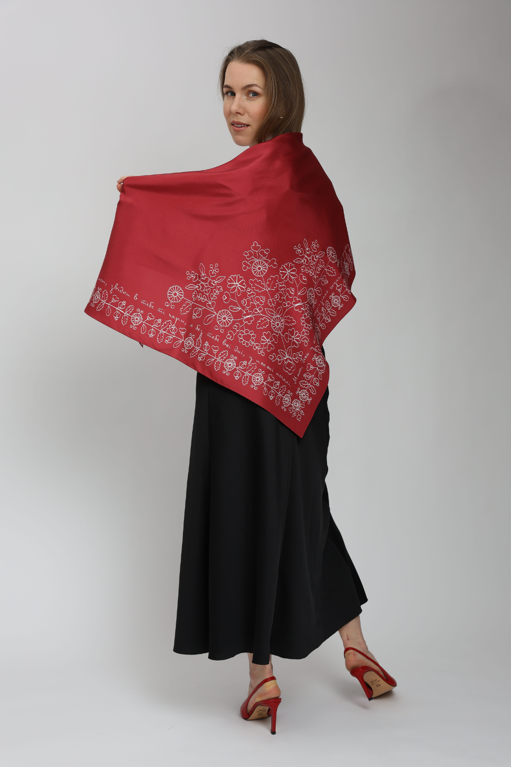 &quot;Red Ruta&quot; scarf (Lady Di) 