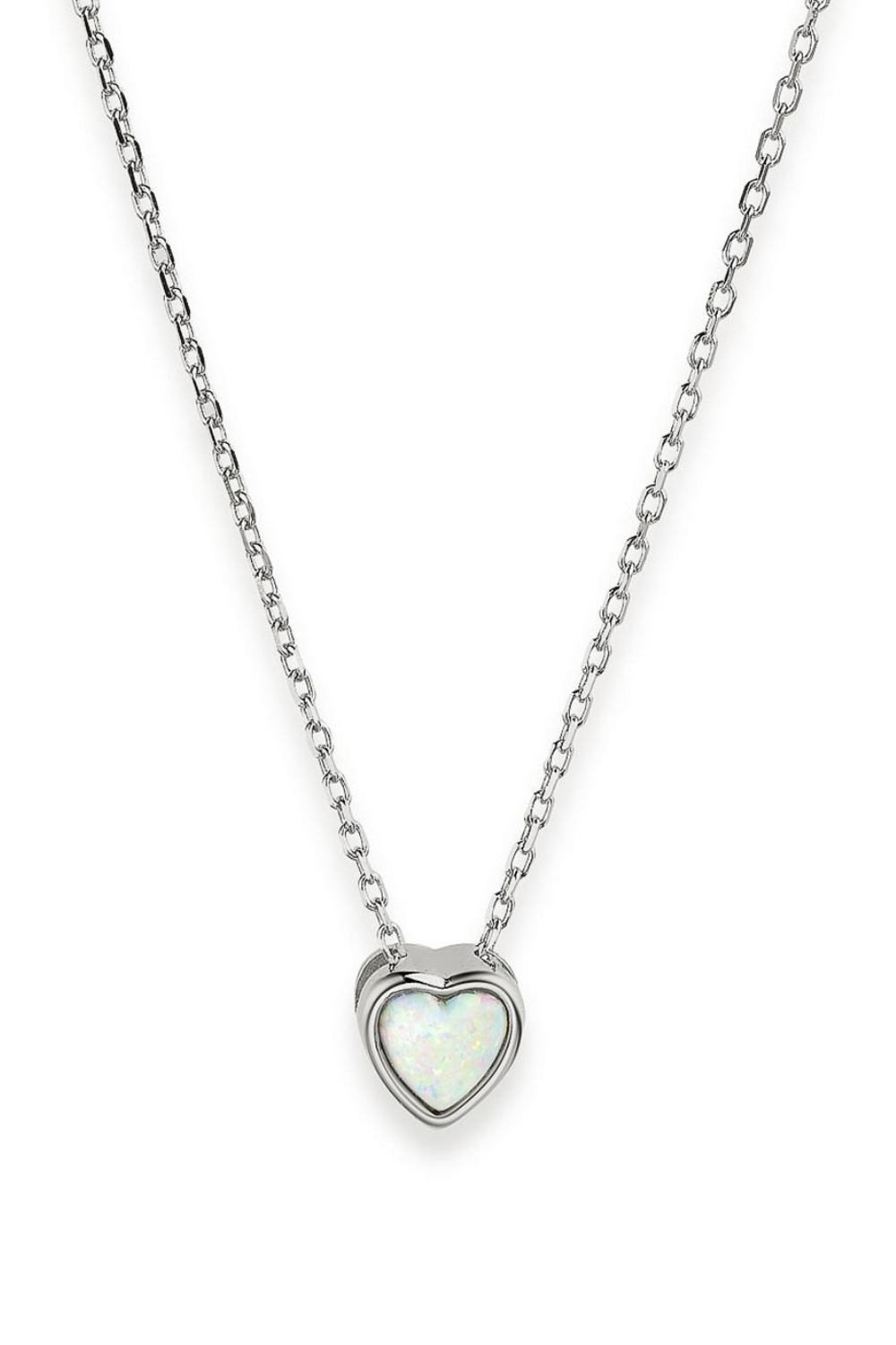 Opal Heart Necklace, (SILVERAMO), KL2OPB.417S