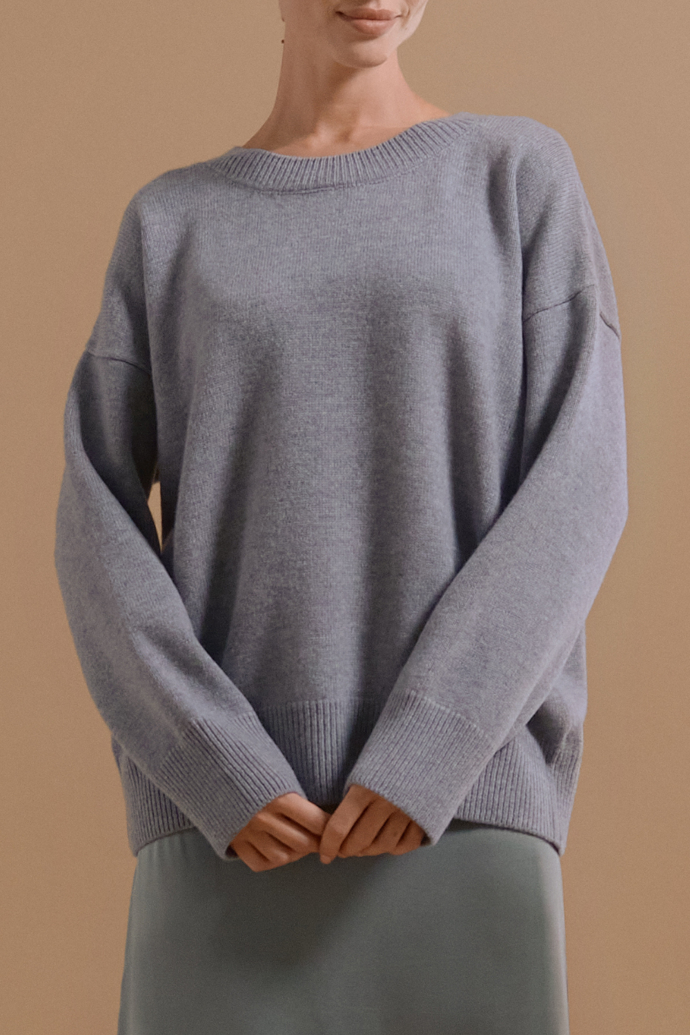 Cashmere sweater, gray color (THE LAW OF LOVE) K-009