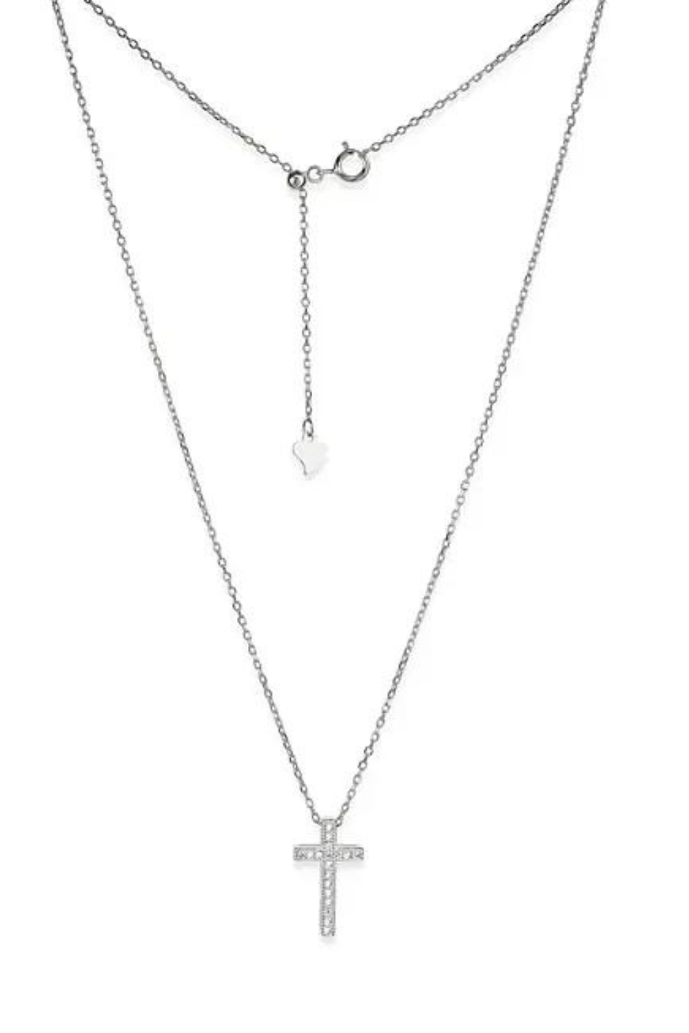 Silver necklace Cross with zircons (SILVERAMO), KL2F.414S