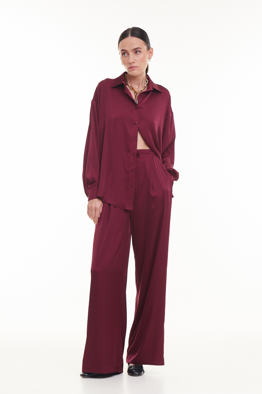 Burgundy pants BASIC, (Mint), 22010076