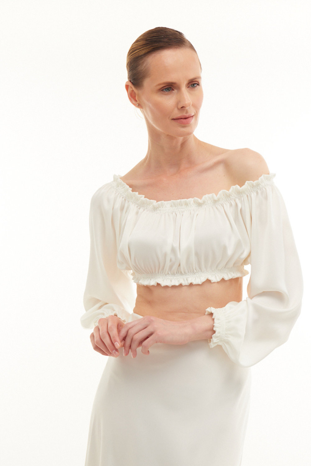 White crop-top PASSION, (Mint), 09969