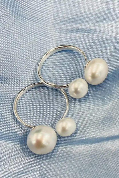 Sea tale pearl ring (SILVERAMO), PER001