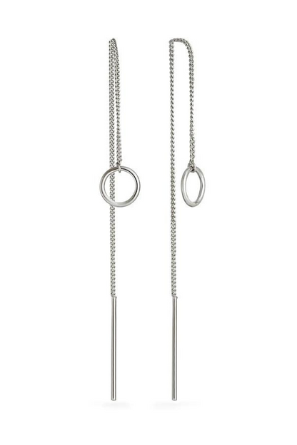 Silver chain earrings Threaded (SILVERAMO), C21225