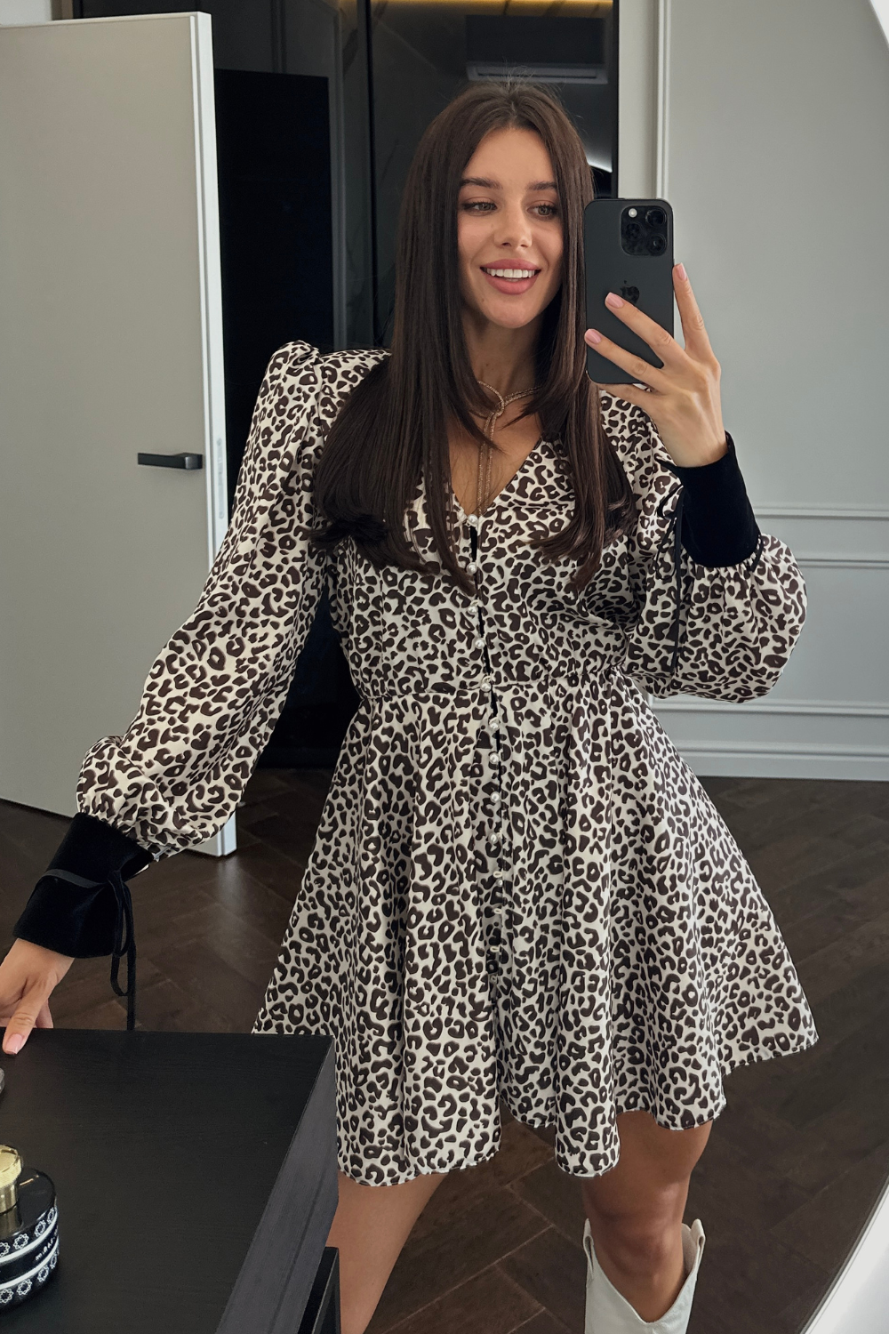 Leo silk mini dress (Kristina Laptso) SIL2359XSSMMLEO