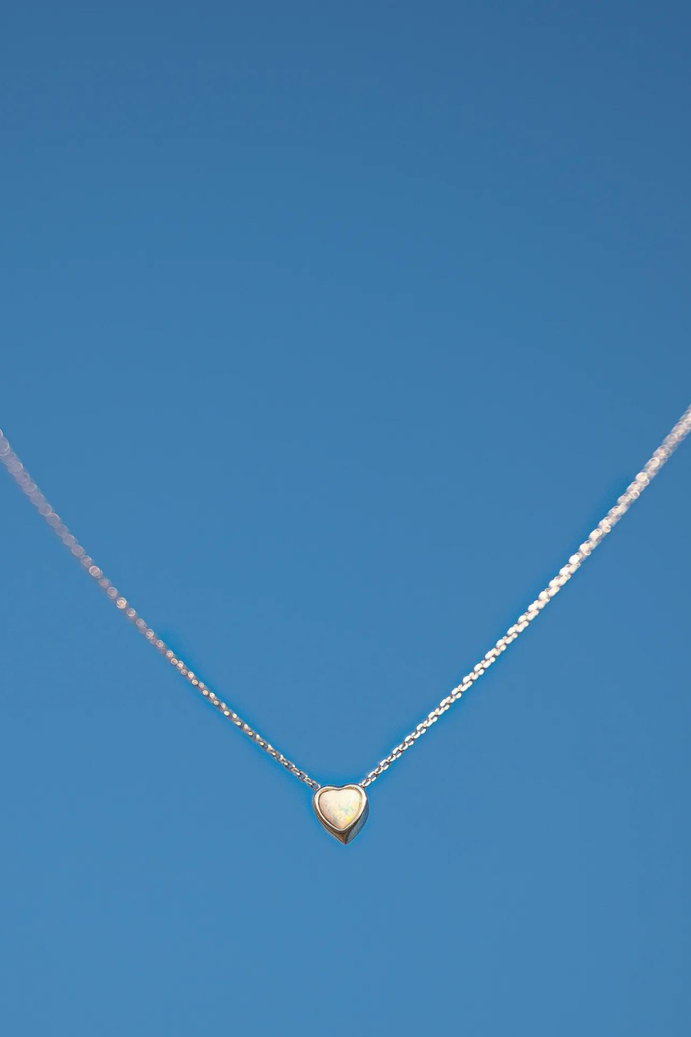 Silver necklace Opal heart (SILVERAMO), KL2OPB.417S-39