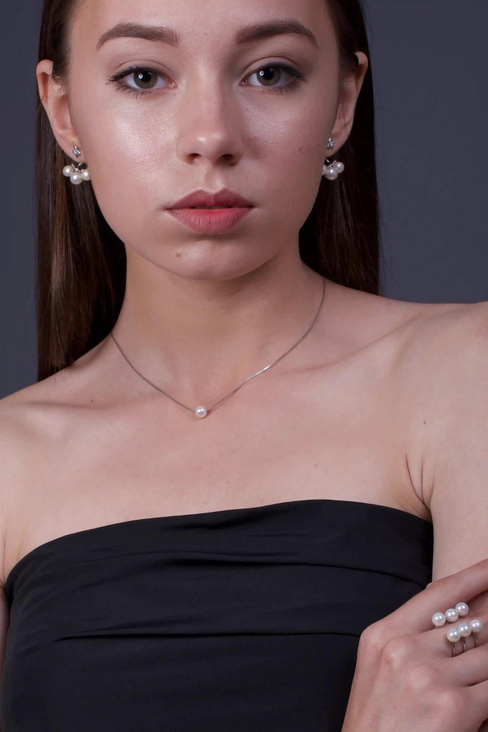 Pearl necklace, (SILVERAMO), KL2G.800S