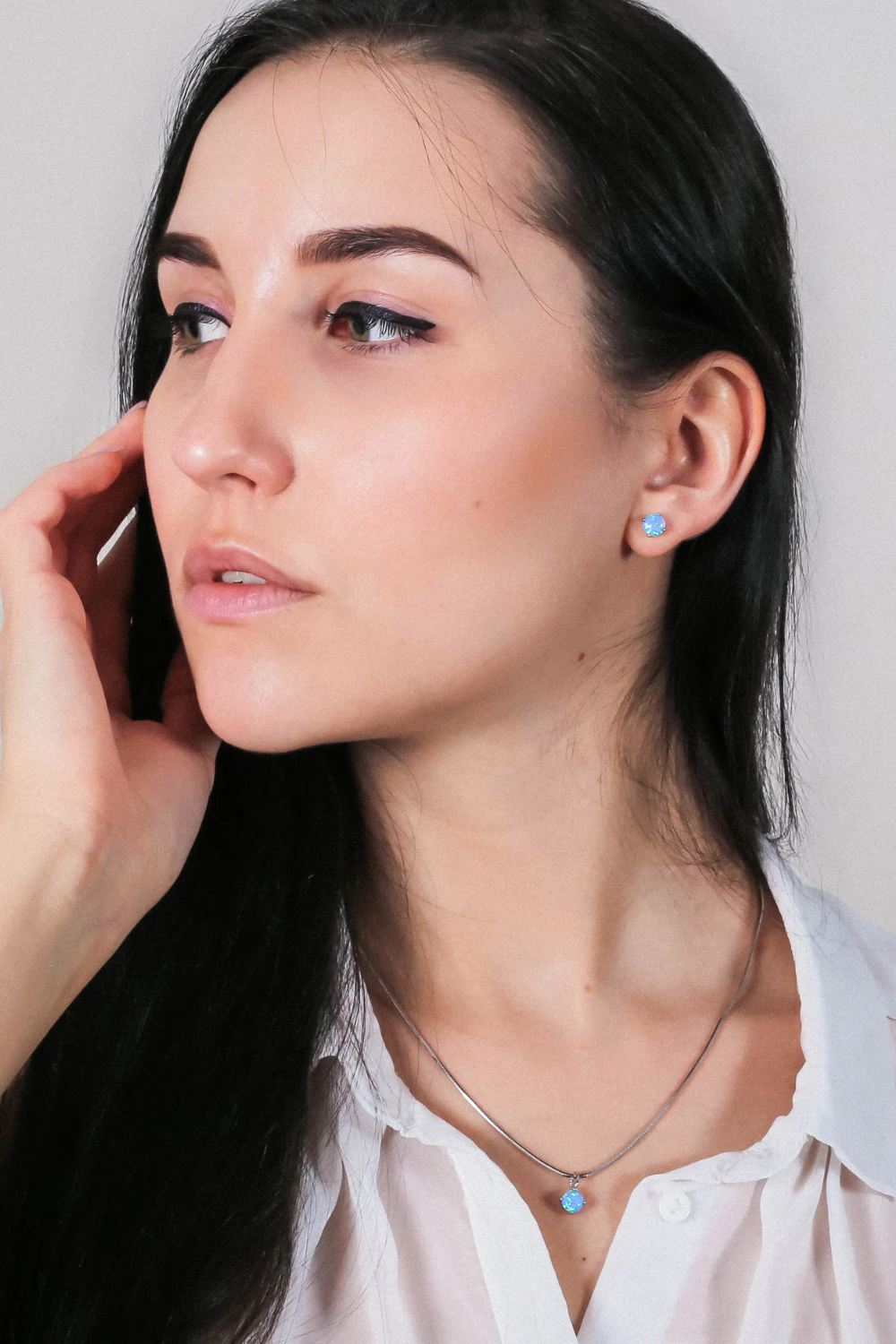 Náušnice stříbrné Kapky opálu (SilveAmo), CK2OPG1186