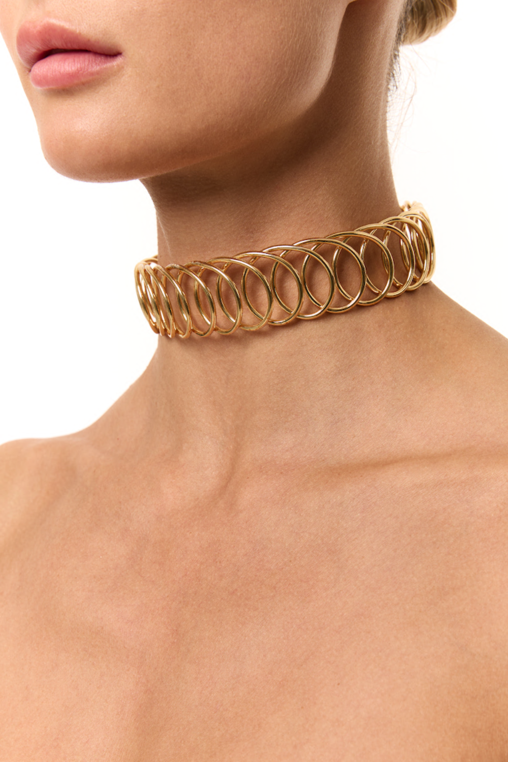 KARMA WIDE Choker, Gold, (GrainsDeVerre), CHK02W