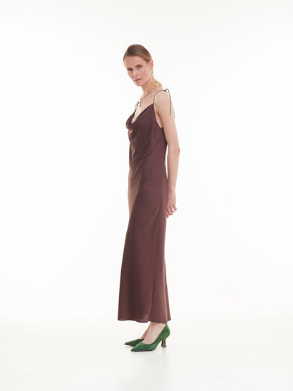 Brown maxi dress MINT (Mint) 01806