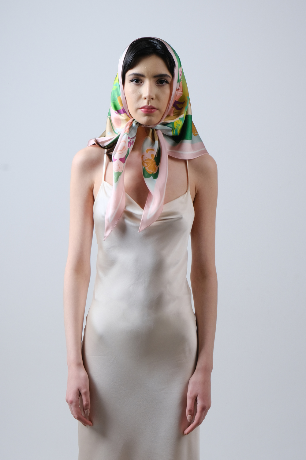 Silk scarf &quot;Navka&quot; with double-sided print (Nesamovyto) MV1W