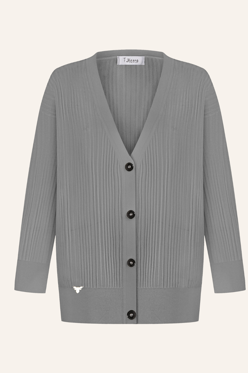 Knitted cardigan, gray, (T.Mosca), GOL24-04