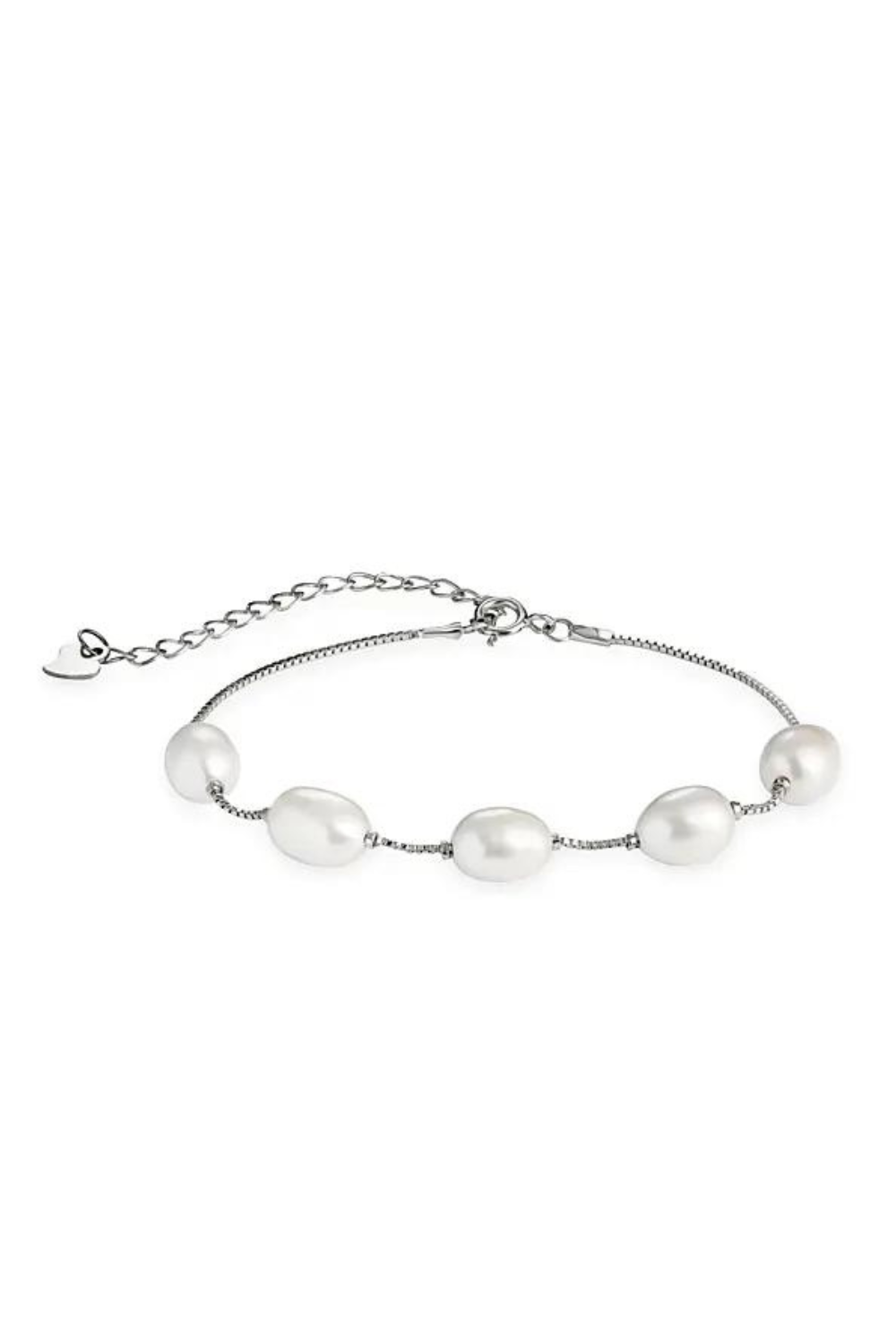 Náramek s perlou Něžnost, Stříbrný, (SILVERAMO), B2G452