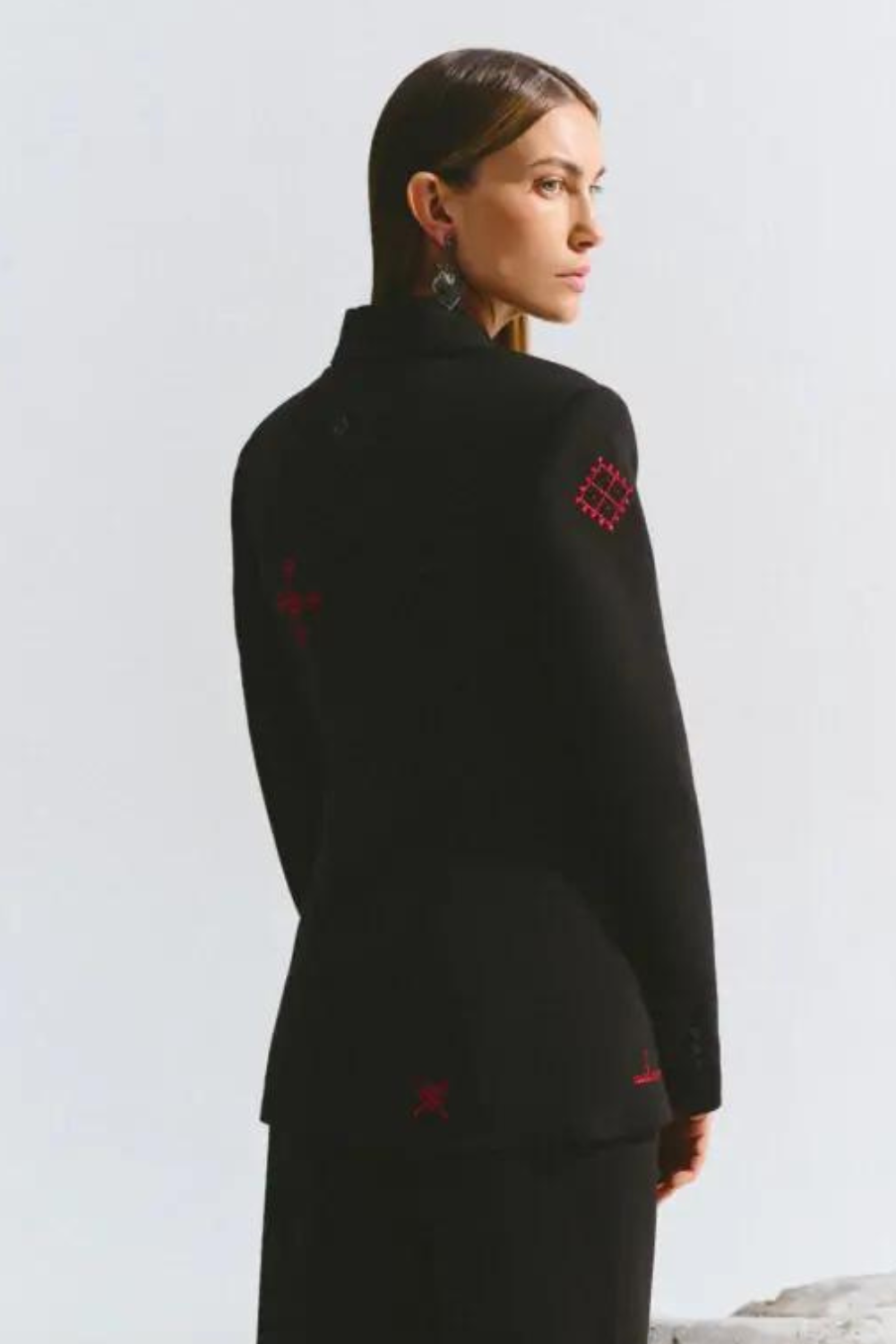 Black color jacket with embroidery (Vivons)