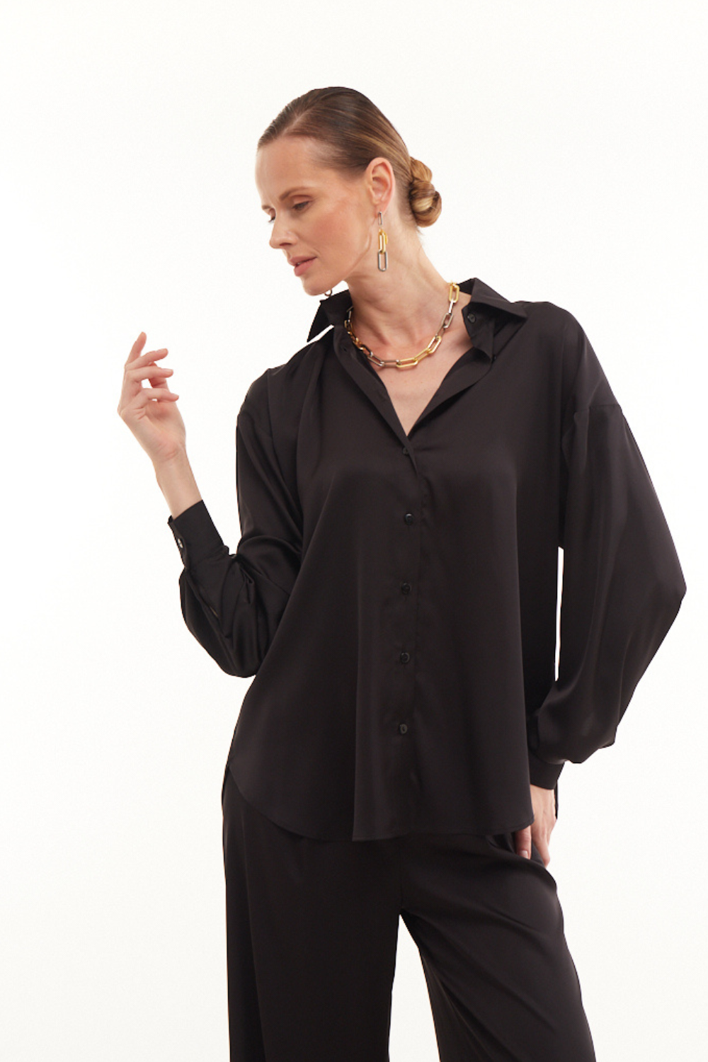 Košile črná BASIC, (Mint), 10918