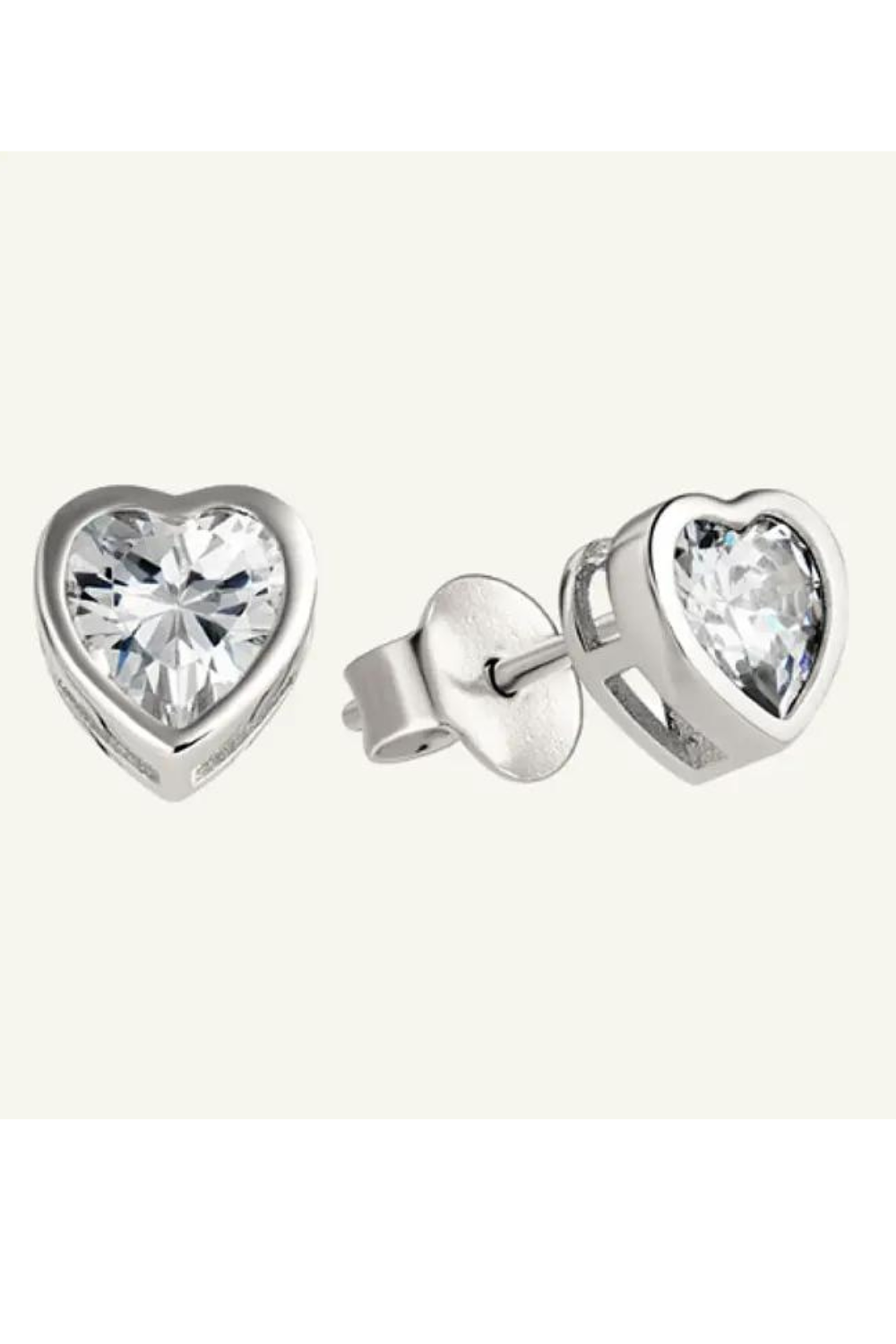 Shiny Love Silver Zircon Earrings (SilveAmo), C2F1458