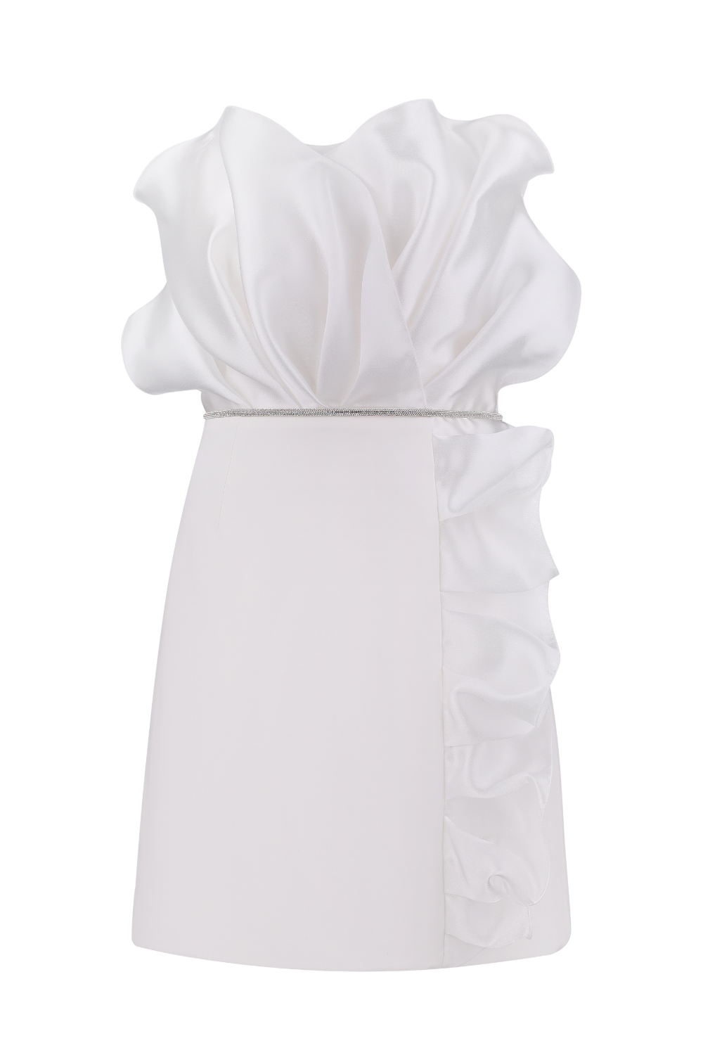 Mini šaty s drapérií, (TotalWhite), G2416