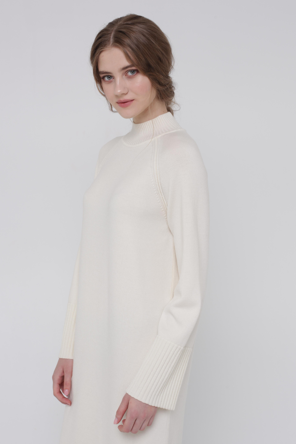 Сукня міді реглан, кремовий (MissSecret) PU-022-white-dress