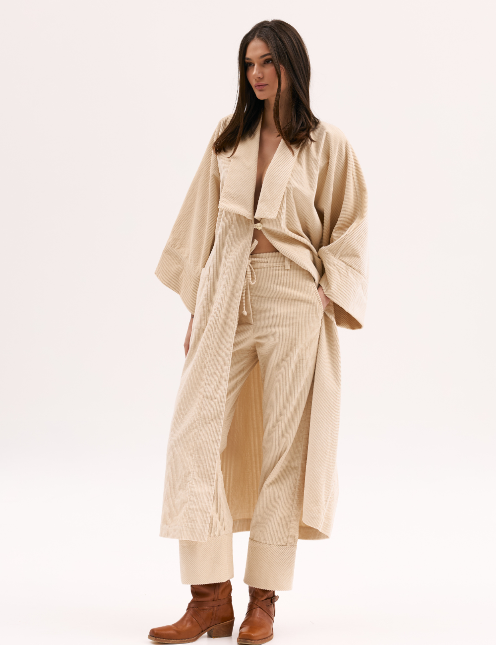 Béžové manšestrové kalhoty (XM by Malinovska)