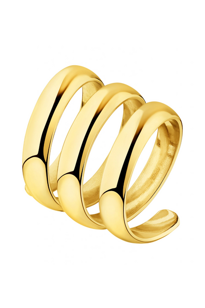 GOLD SPIRAL RING (Grains de Verre) RSPL2