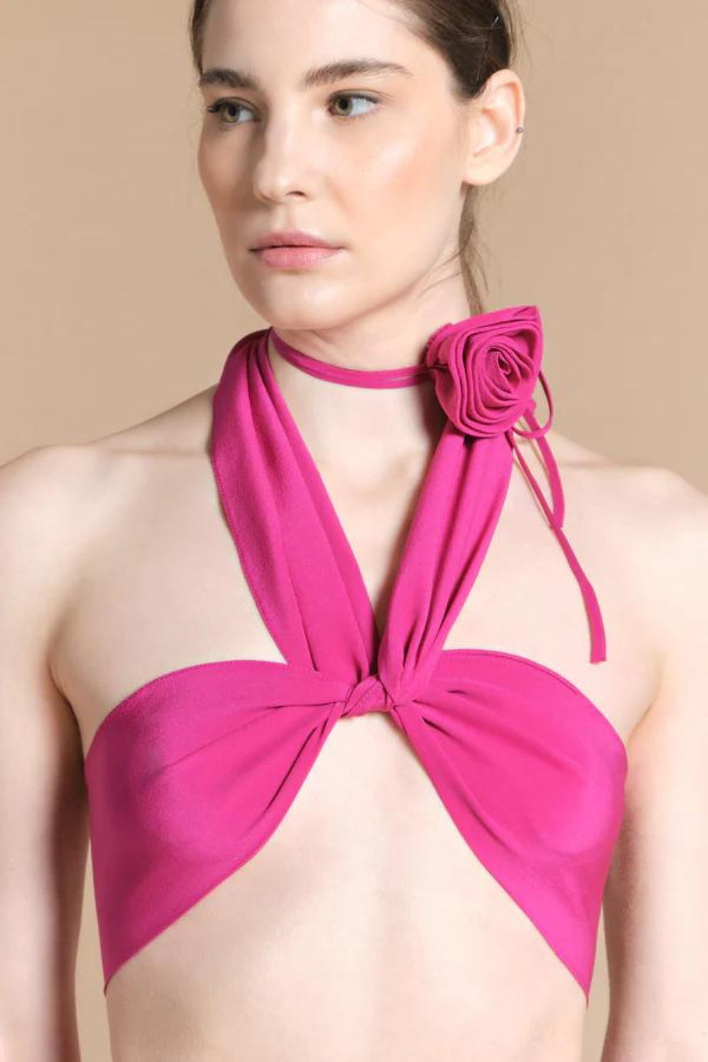 Fuchsia silk top-scarf (THE LAW OF LOVE)