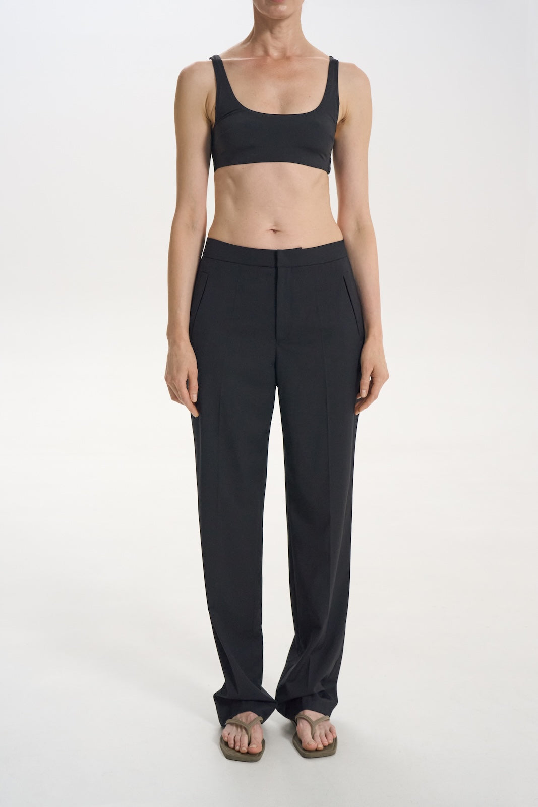 Straight-leg trousers, black, (TheMakers) 123