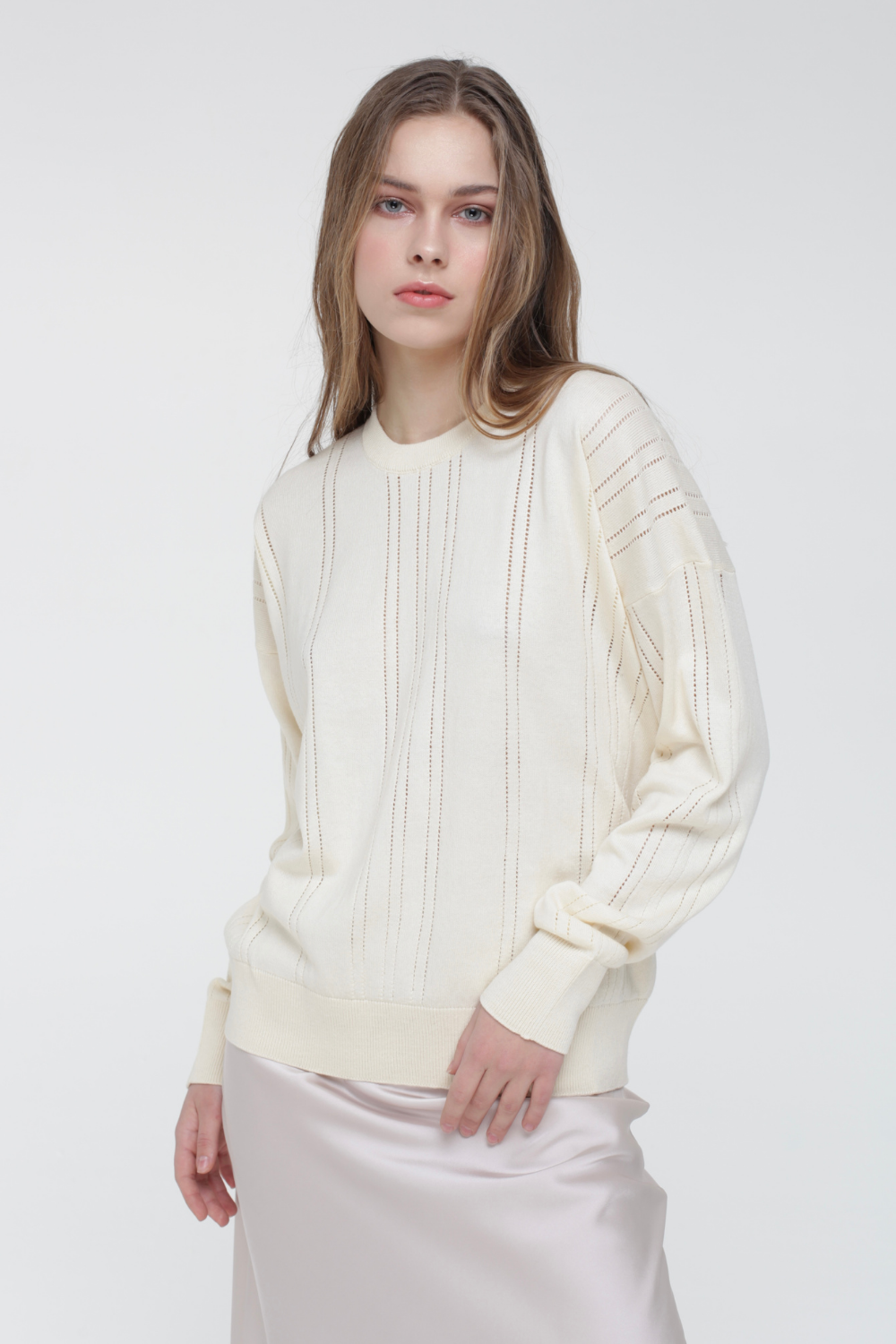 Svetr bavlněný krajkový (Miss Secret) PU-019-white