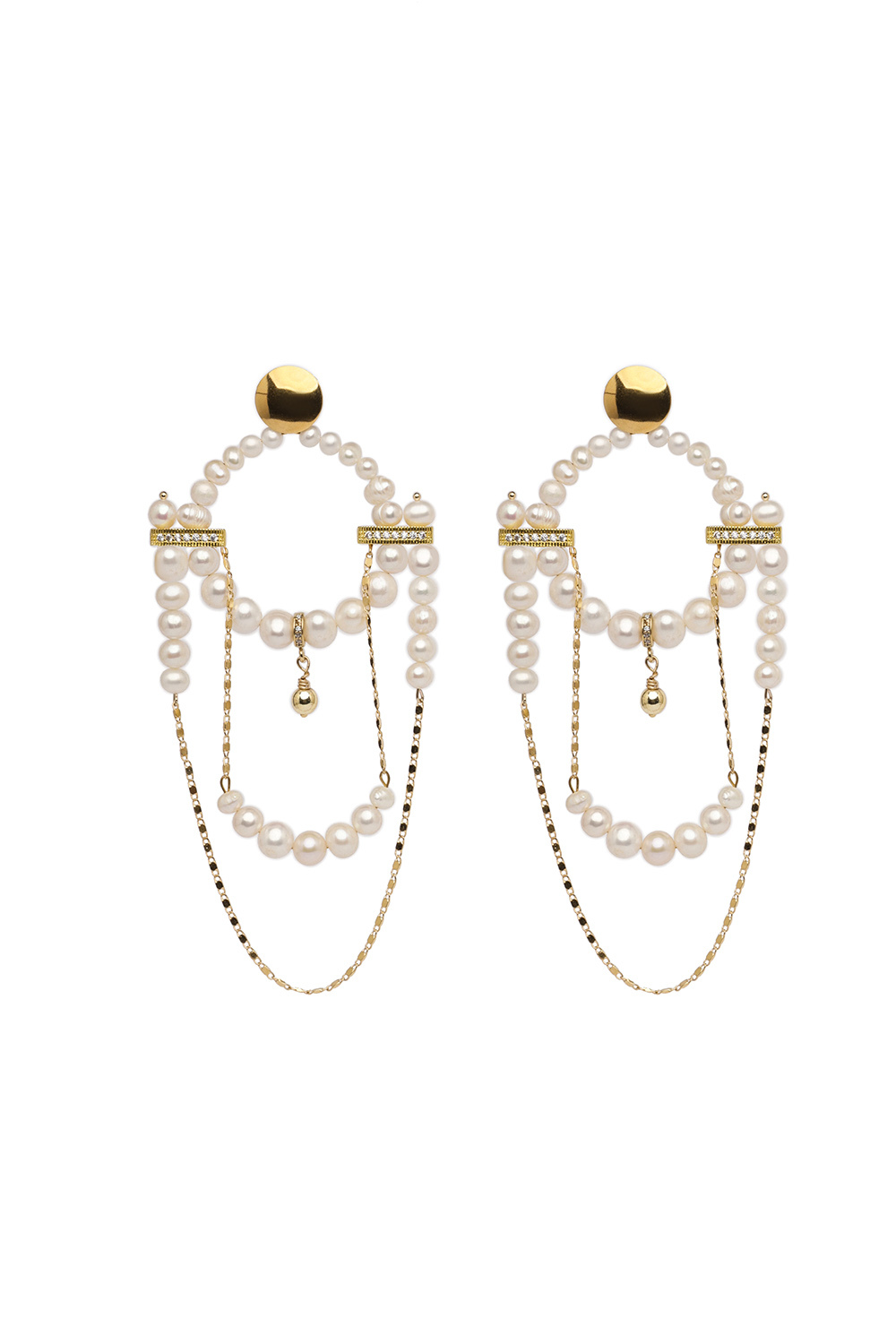 Main earrings with pearls (Grains de Verre) EMPZ2