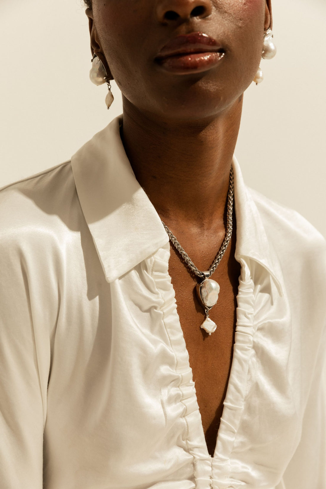 Náhrdelník ODESSA, stříbrný, (GrainsDeVerre), N01G