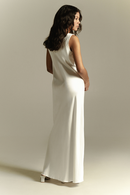 Viscose dress in white version 21-004