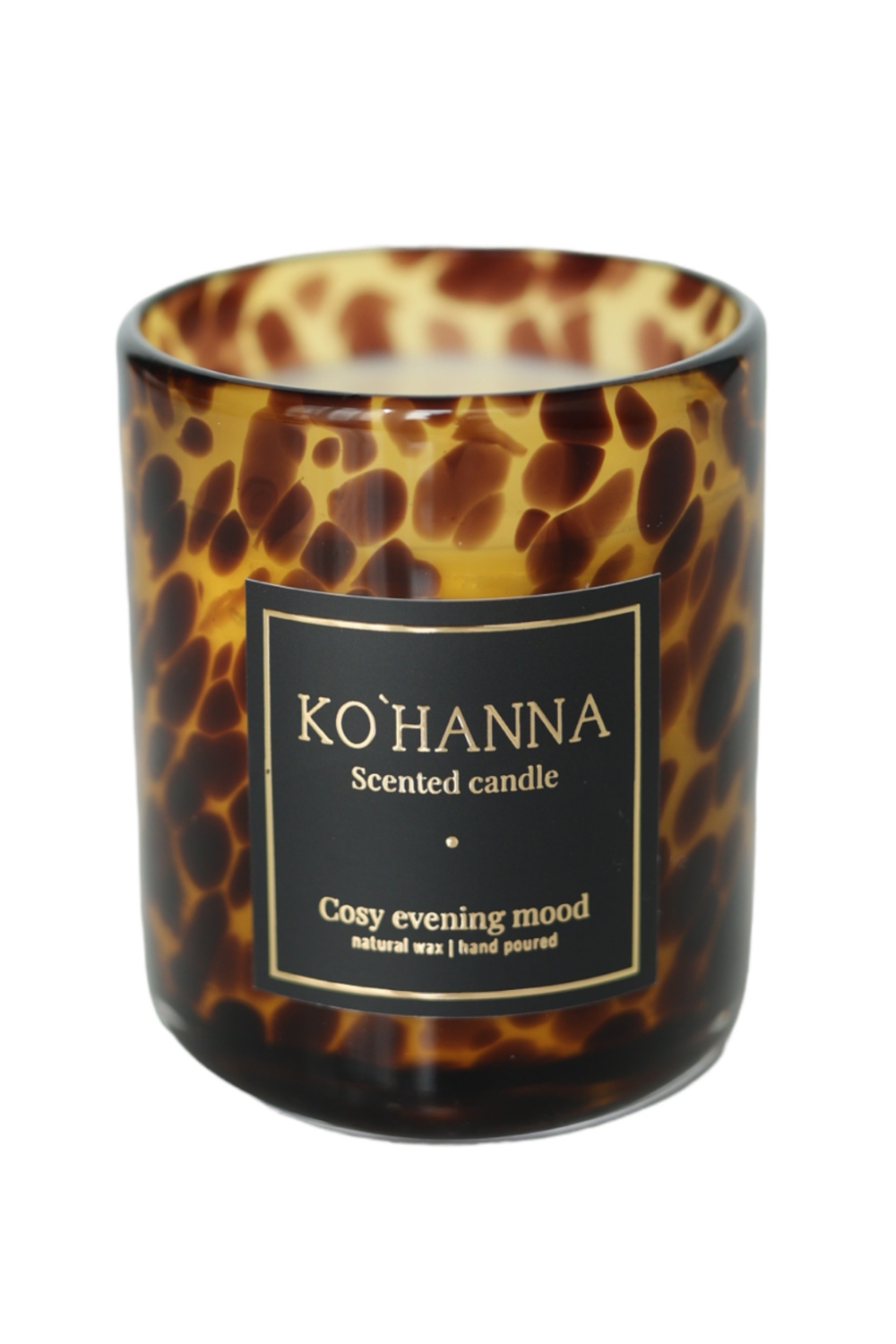 Luxusní řada, Ručně vyráběné sklo s leopardími skvrnami, Cosy evening mood, 250 ml. (KO&